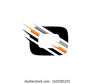 Abstract Initial Letter O Fast Technology logo icon vector design concept.