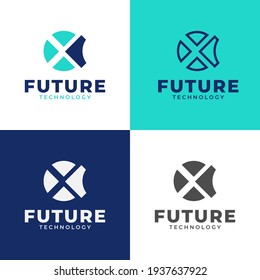 Abstract Initial Letter O and K Logo in Modern Futuristic Concept with Different Style for Business or Technology Logos