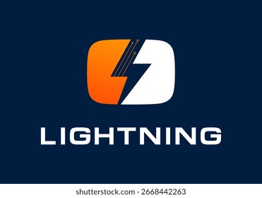 Abstrakter Anfangsbuchstabe O mit Blitzlogo, Vektorgrafik