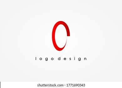 Abstract Initial Letter O Logo. Red Circular Wave Style isolated on White Background. Usable for Business and Branding Logos. Flat Vector Logo Design Template Element.