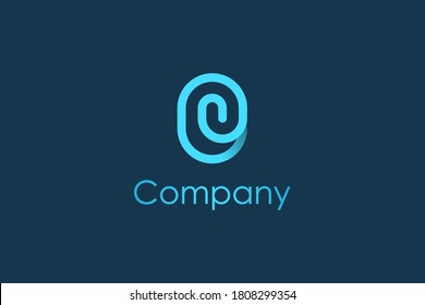 Abstract Initial Letter O Logo. Blue Circular Rounded Line Infinity Style isolated on Blue Background. Usable for Business and Technology Logos. Flat Vector Logo Design Template Element.