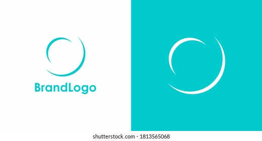 Abstract Initial Letter O Logo. Blue and White Circle Shape Line Shadow Style isolated on Double Background. Usable for Business and Branding Logos. Flat Vector Logo Design Template Element.