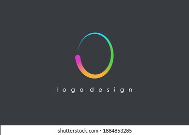 Abstract Initial Letter O Logo. Colorful Circular Comet Wave Style isolated on Dark Background. Usable for Business and Branding Logos. Flat Vector Logo Design Template Element.