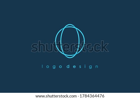 Abstract Initial Letter O Logo. Blue Circular Rounded Line Infinity Style isolated on Blue Background. Usable for Business and Technology Logos. Flat Vector Logo Design Template Element.