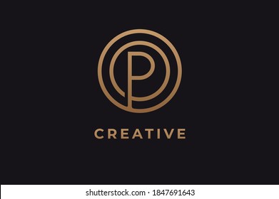 Abstract initial letter O and P logo, usable for branding and business logos, Flat Logo Design Template, vector illustration