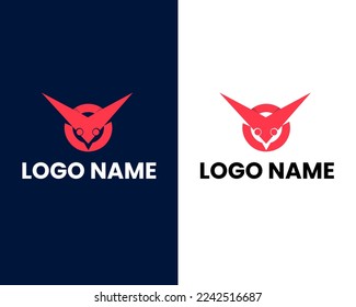 Abstrakter Anfangsbuchstabe O, O, V Linked Creative Owl Logo. Blauer, zirkulärer, abgerundeter Infinity-Stil mit verbundenen Punkten. Für Unternehmens- und Technologielogos geeignet. Flaches Vectorlogo-Design-Vorlagenelement