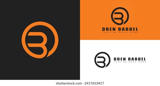 Abstract initial letter OB or BO in orange color presented with multiple background colors. The logo is suitable for physical fitness logo design inspiration template