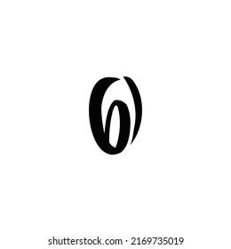 abstract initial letter OB logo in black color isolated in white background applied for natural skincare company logo also suitable for the brands or companies that have initial name OB or BO