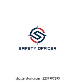 Abstract initial letter SO or OS logo in red-blue color isolated in white background applied for leading safety logo also suitable for the brands or companies have initial name OS or SO.