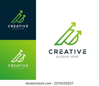 Abstract Initial letter P with Arrow logo design vector illustration