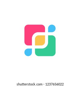Abstract Initial Letter P Colorful Logo Design Inspiration