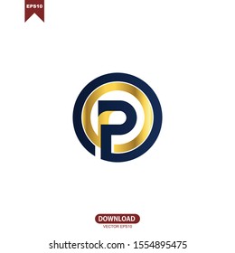 Abstract initial letter P logo vector design