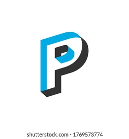 abstract initial letter p logo