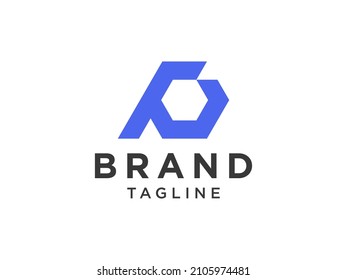 Abstract Initial Letter P Logo Outline Style isolated on White Background. Flat Vector Logo Design Template Element