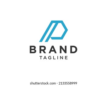 Abstract Initial Letter P Logo. Blue Shape with Blue isolated on White Background. Usable for Business and Branding Logos. Flat Vector Logo Design Template Element.
