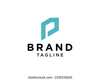 Abstract Initial Letter P Logo. Green Linear Style isolated on White Background. Usable for Business, Technology and Branding Logos. Flat Vector Logo Design Template Element
