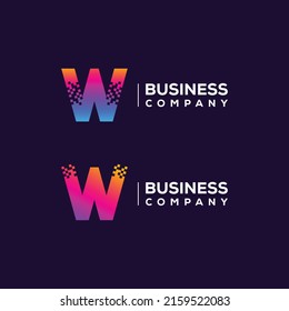 Abstraktes Logo-Design mit Pixels Square Shape für Technologie und Digital Business Company