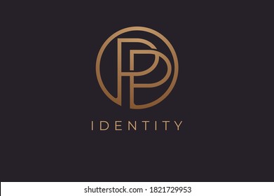 Abstract initial letter P and P logo,usable for branding and business logos, Flat Logo Design Template, vector illustration