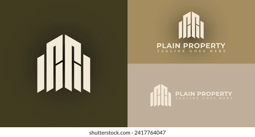 Abstract initial letter P or PP logo in soft gold color presented with multiple background colors. The logo is suitable for real estate or roofing company logo design inspiration template