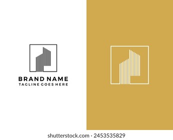 Abstract initial letter P for property logo vector template