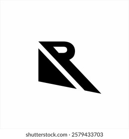 Abstract initial letter P or R logo design.