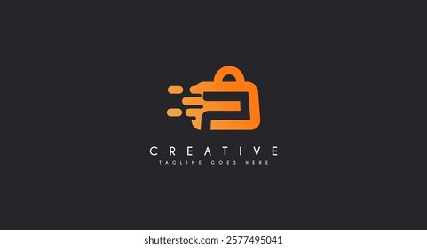 Abstract Initial letter P Shopping Bag logo design vector illustration.