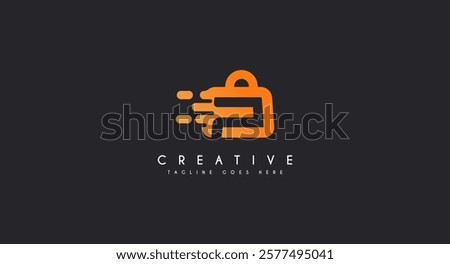 Abstract Initial letter P Shopping Bag logo design vector illustration.