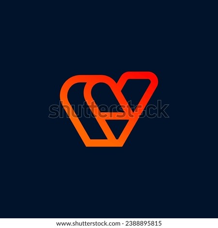 Abstract initial letter PV or VP logo in gold color isolated in white background applied for venture capital firm logo also suitable for the brands or companies have initial name VP