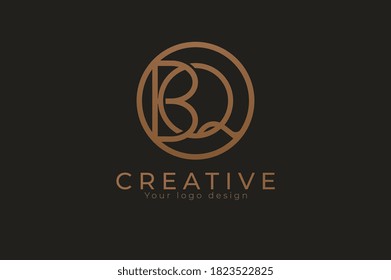 Abstract initial letter Q and B logo,usable for branding and business logos, Flat Logo Design Template, vector illustration