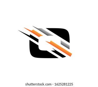 Abstract Initial Letter Q Fast Technology logo icon vector design concept.