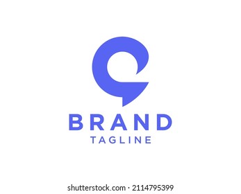 Abstract Initial Letter Q Logo. White Shape Circle Line Style isolated on White Background. Usable for Business and Branding Logos. Flat Vector Design Template Element.
