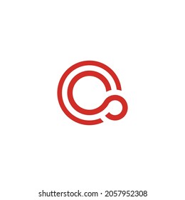 Abstract Initial Letter Q O and S Logo. red color isolated on White Background. Usable for Business and Branding Logos. Flat Vector Logo Design Template Element.