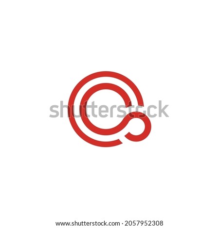 Abstract Initial Letter Q O and S Logo. red color isolated on White Background. Usable for Business and Branding Logos. Flat Vector Logo Design Template Element.