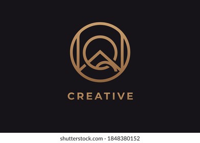 Abstrakter Anfangsbuchstabe Q und W Logo, verwendbar für Branding- und Unternehmenslogos, flache Logo-Design-Vorlage, Vektorgrafik