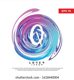 abstract initial letter q watercolor logo. modern icon, template design