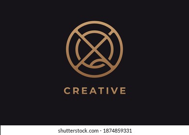 Abstract initial letter Q and X logo,usable for branding and business logos, Flat Logo Design Template, vector illustration