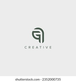 Abstract initial letter QG GQ logo design template - vector.