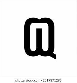 Letra inicial abstrata QN ou design do logotipo NQ.