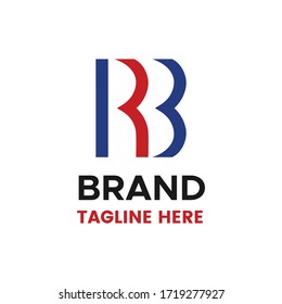 Abstract initial letter R B modern logo template