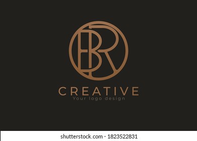 Abstract initial letter R and B logo,usable for branding and business logos, Flat Logo Design Template, vector illustration