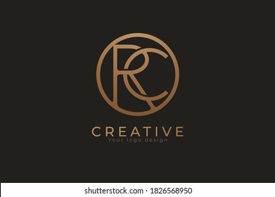 Resumen del logotipo de la letra inicial R y C, utilizable para logotipos de marca y negocios, plantilla de diseño de logotipos planos, ilustración vectorial