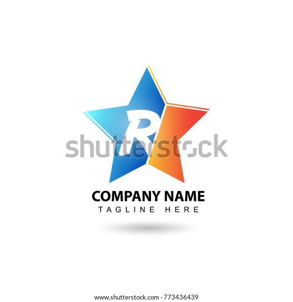 Abstract Initial Letter R Creative Star Signs Symbols Stock Image