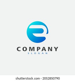 Resumen del logotipo de la letra inicial R o E. Diseño de logotipo de carta creativa y minimalista R E con letras monograma dentro del círculo. Ilustración de iconos del vector de diseño. Editable en formato vector.
