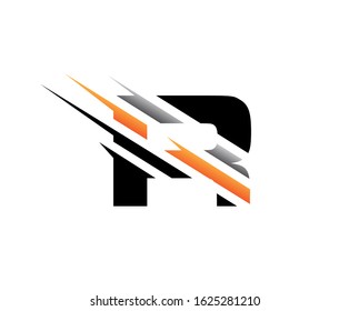 Abstract Initial Letter R Fast Technology logo icon vector design concept.