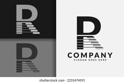 Abstract Initial letter R with Ladder Combination Logo Concept. Monogram Logo Illustration.