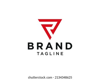 Abstract Initial Letter  R Linked Logo. Red Linear Style isolated on White Background. Usable for Business, Technology and Branding Logos. Flat Vector Logo Design Template Element.
