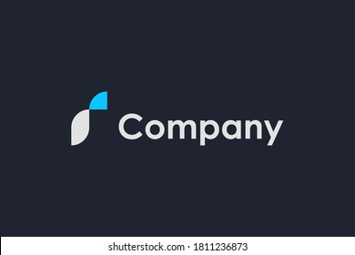 Abstract Initial Letter R Logo. Blue and White Geometric Shape Lowercase Origami Style isolated on Black Background. Usable for Business and Branding Logos. Flat Vector Logo Design Template Element.