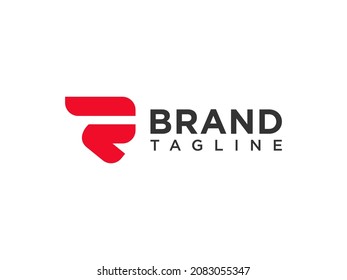 Abstract Initial Letter R Logo. Red Geometric Origami Style isolated on White Background. Usable for Business and Branding Logos. Flat Vector Logo Design Template Element.