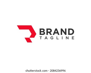 Abstract Initial Letter R Logo. Red Geometric Origami Style isolated on White Background. Usable for Business and Branding Logos. Flat Vector Logo Design Template Element.