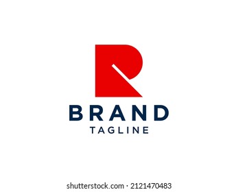 Abstract Initial Letter R Logo. Red Shape Calligraphic Style isolated on White Background. Usable for Business and Branding Logos. Flat Vector Logo Design Template Element.